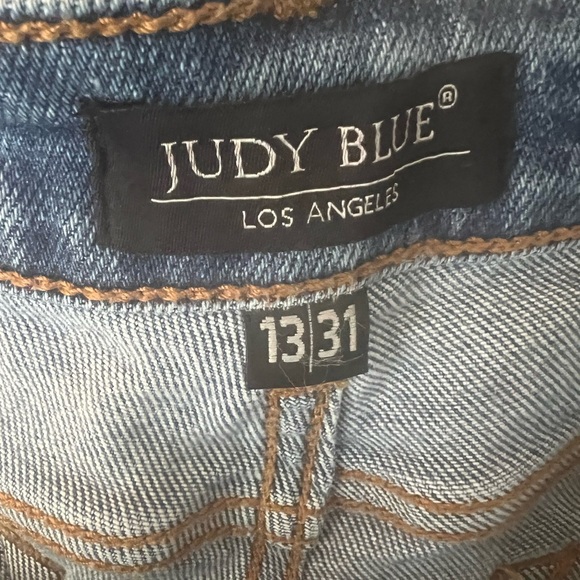 Judy Blue Distressed Light Blue Boyfriend Jeans - Picture 2 of 4
